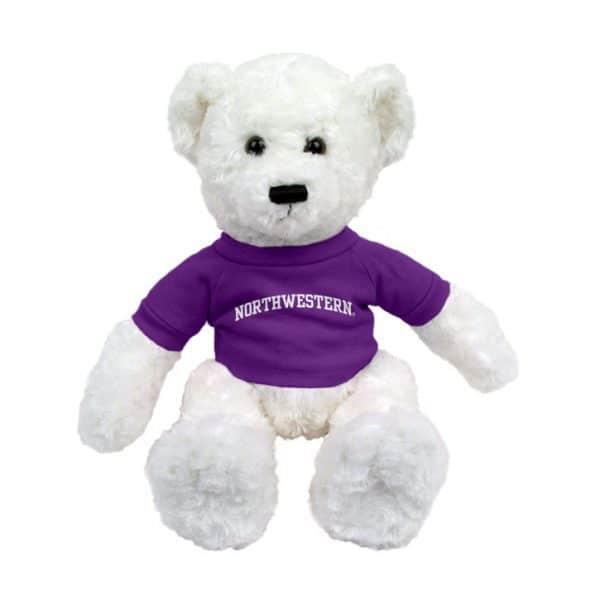 Northwestern Wildcats White Dexter Wearing Purple "Northwestern" Tee Shirt