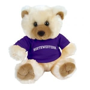 Northwestern Wildcats Teddy Bear Max Wearing Purple "Northwestern" Tee Shirt     