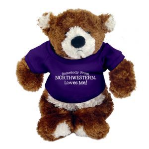 Northwestern Wildcats Teddy Bear Spencer Jr. Wearing Purple "Somebody From Northwestern Loves Me" Tee Shirt 