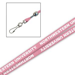 Northwestern Wildcats 5/8" Light Pink Lanyard Printed with White "Northwestern University"
