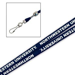 Northwestern Wildcats 5/8" Navy Lanyard Printed with White "Northwestern University"