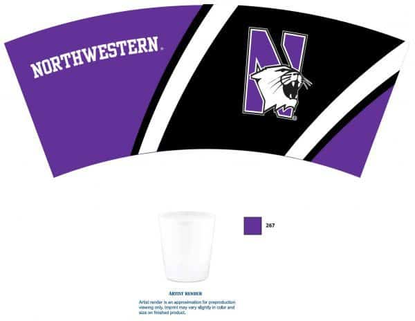 Northwestern Wildcats 12 OZ Colormax Executive Glass with Full Color Wraparound Print