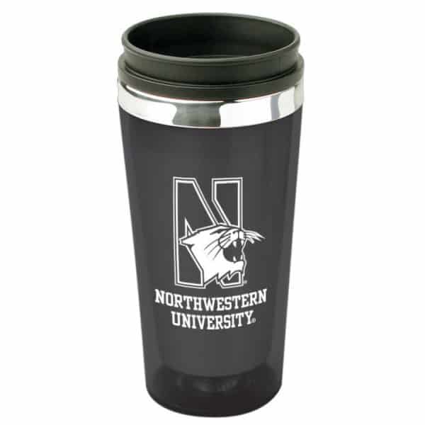 Northwestern Wildcats 16 OZ Black Acrylic Rainbow Tumbler Travel Coffee Mug