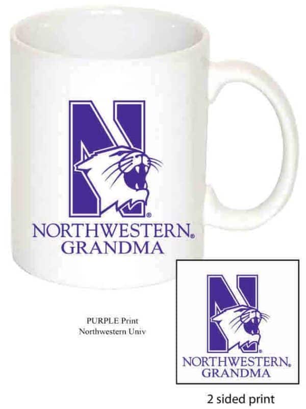 Northwestern Wildcats 11 oz. White Ceramic Coffee Mug  with Grandma Design