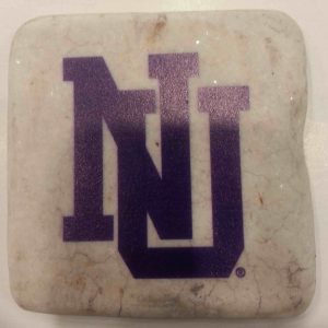 Northwestern Wildcats Tumbled Coaster with "Interlock NU" Design   