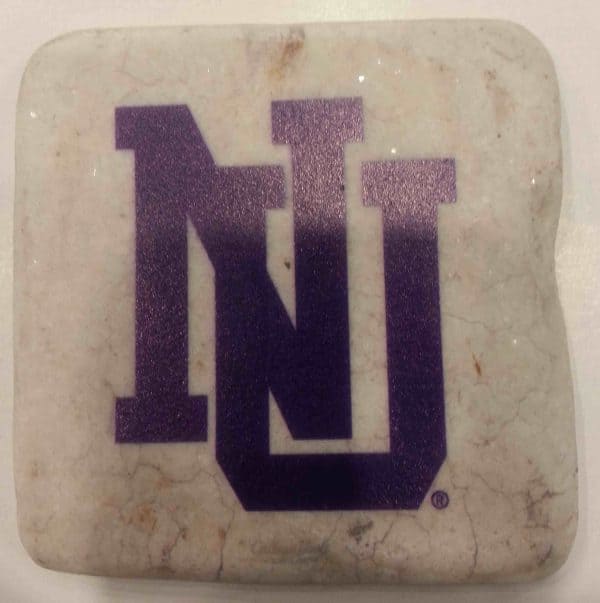Northwestern Wildcats Tumbled Coaster with "Interlock NU" Design