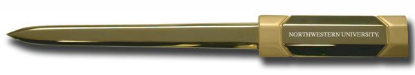 Northwestern Wildcats Laser Engraved Gold Letter opener with Northwestern University Design