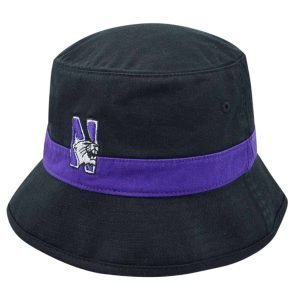 Northwestern Wildcats Black Floppy/Bucket Hat with N-Cat Design