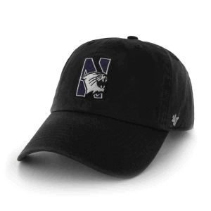 Northwestern Wildcats 47 Brand Black Fitted Franchise Hat With N-Cat Design