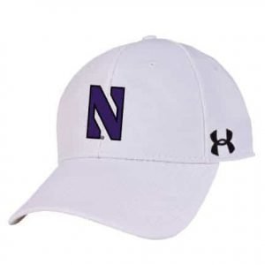 Northwestern University Wildcats Under Armour White Adjustable Velcro-back Hat with Stylized N Design