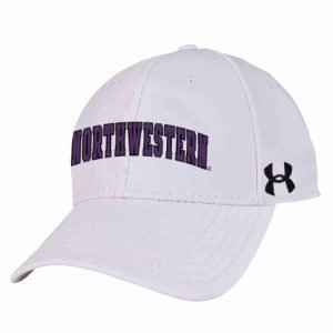 Northwestern Wildcats Under Armour White Adjustable Velcro-back Hat with Arched Northwestern Design