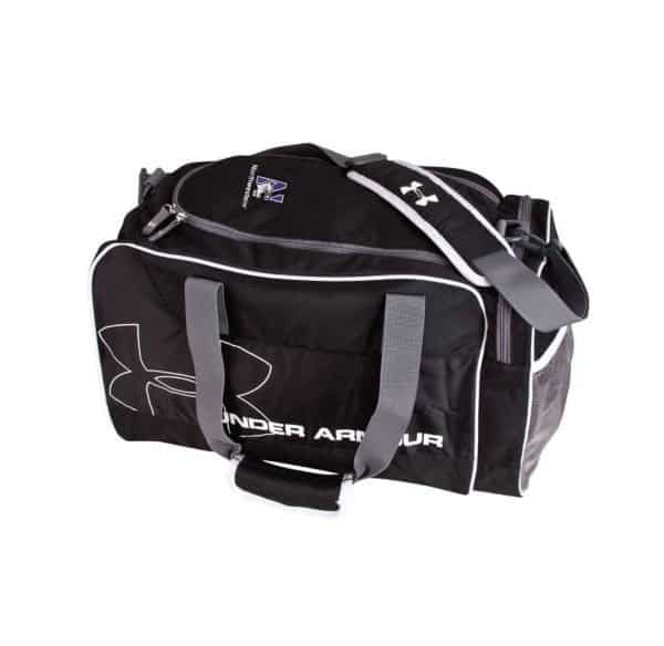 Northwestern University Wildcats Black Under Armour Dauntless Duffle Bag with N-Cat Design