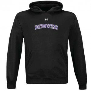 Northwestern University Wildcats Under Armour Black Fleece Hood with Printed Arched Northwestern Design