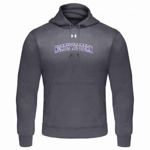 Northwestern University Wildcats Under Armour Graphite Fleece Hood with Printed Arched Northwestern Design