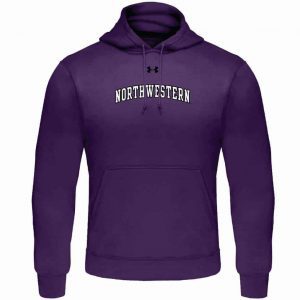 Northwestern University Wildcats Under Armour Purple Fleece Hood with Printed Arched Northwestern Design
