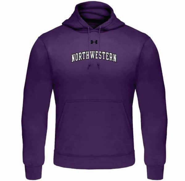 Northwestern University Wildcats Under Armour Purple Fleece Hood with Printed Arched Northwestern Design
