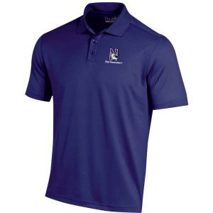 Northwestern University Wildcats Under Armour Ladies Solid Purple Polo Shirt with Left Chest N-Cat Northwestern Embroidery