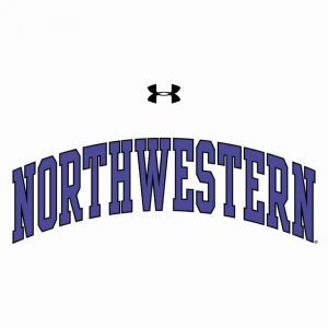 Northwestern University Wildcats Under Armour® Youth Tech White Short-Sleeve Tee Shirt with Printed Arched Northwestern Design