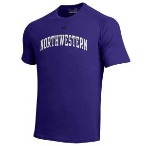 Northwestern University Wildcats Under Armour® Youth Tech Purple Short-Sleeve Tee Shirt with Printed Arched Northwestern Design
