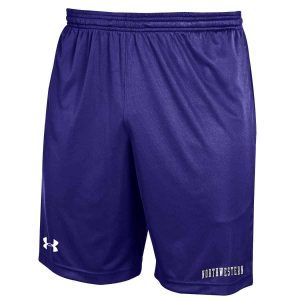 Northwestern University Wildcats Under Armour Purple Micro Shorts with Printed Arched Northwestern Design