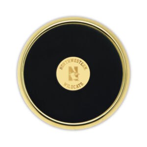 Northwestern University Wildcats Mascot Design Gold Medallion Gold Tone Coaster