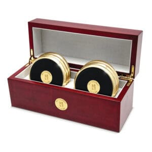 Northwestern University Wildcats Mascot Design Gold Medallion Gold Tone Coaster Set of Six