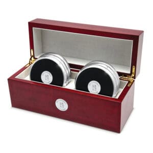 Northwestern University Wildcats Mascot Design Silver Medallion Brushed Silver Tone Coaster Set of Six