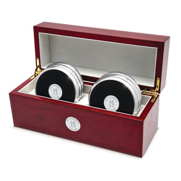 Northwestern University Wildcats Mascot Design Silver Medallion Brushed Silver Tone Coaster Set of Six