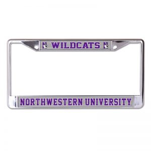 Northwestern Wildcats Chrome License Plate Frame with Laser Color Frost-WILDCATS/NORTHWESTERN UNIVERSITY
