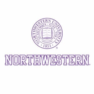 Northwestern University Wildcats Static Cling Inside Application Decal with Seal Design 3.5"X7.5"
