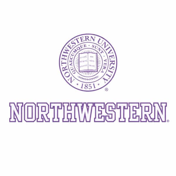 Northwestern University Wildcats Static Cling Inside Application Decal with Seal Design 3.5"X7.5"