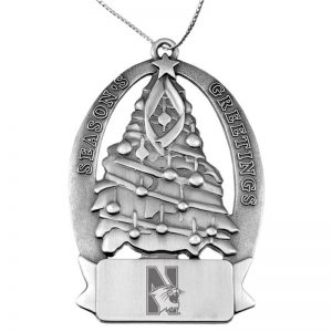 Northwestern University Wildcats Pewter Christmas Tree Ornament with Mascot  Design