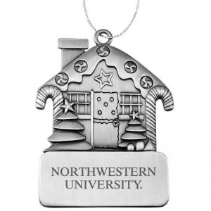 Northwestern University Wildcats Pewter Gingerbread House Ornament with Northwestern University  Design