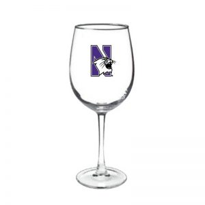 Northwestern Wildcats 12 oz. Connoisseur Wine Glass with N-Cat Design
