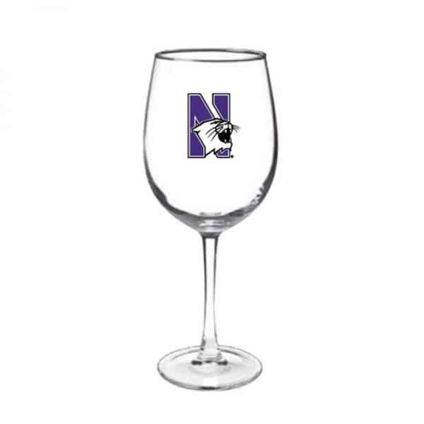 Northwestern Wildcats 12 oz. Connoisseur Wine Glass with N-Cat Design
