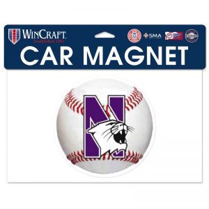 Northwestern Wildcats Flexible Magnet with N-Cat Printed on a Multicolor Image of a Baseball Ball 6.1" x 6.1"