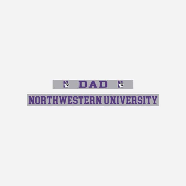 Northwestern University Wildcats Chrome License Plate Frame with Grey Laser Cut Insert -DAD/NORTHWESTERN UNIVERSITY-2