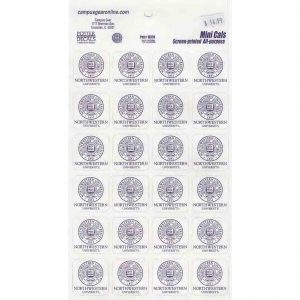 Northwestern University Wildcats Sticker Sheet of 24 Seal Design 1.5" Square Decals-2