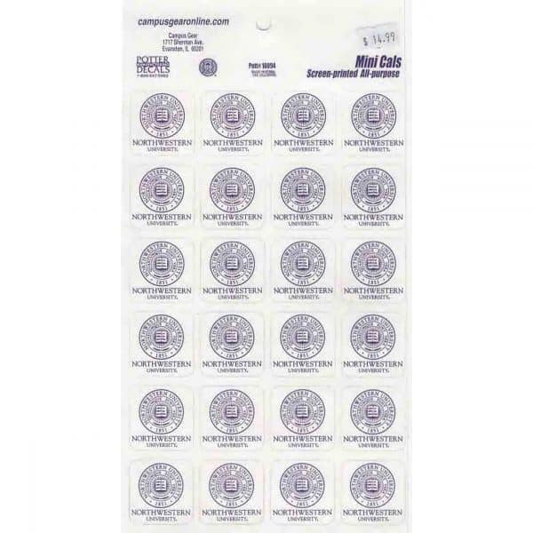 Northwestern University Wildcats Sticker Sheet of 24 Seal Design 1.5" Square Decals-2