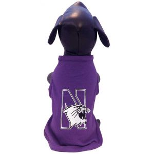 Northwestern University Wildcats Cotton Lycra Dog Shirt With N-Cat Design