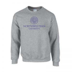 Northwestern University Wildcats Men's Dark Grey Crewneck Sweatshirt with Northwestern University Seal Design