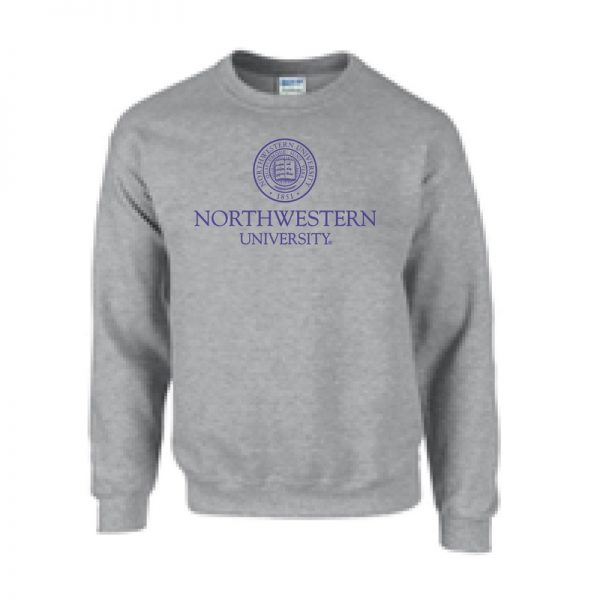 Northwestern University Wildcats Men's Dark Grey Crewneck Sweatshirt with Northwestern University Seal Design