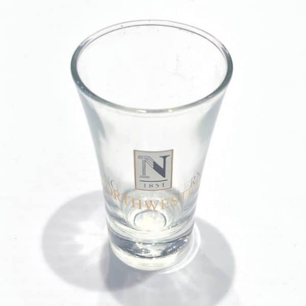 Northwestern Wildcats 2 oz. Flared Shot Glass with "Gold Northwestern" Design