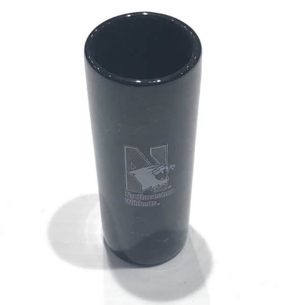 Northwestern Wildcats 2.5 oz. Black Marble Ceramic Shooter Shot Glass with N-Cat Design