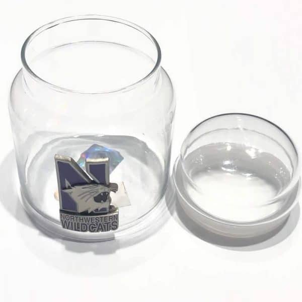 Northwestern University Wildcats 16 oz. Apothecary Jar with Lid & Pewter N-Cat Design - Image 2