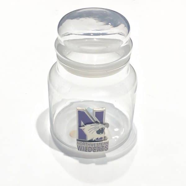 Northwestern Wildcats 16 oz. Apothecary Jar with Lid & Pewter N-Cat Design