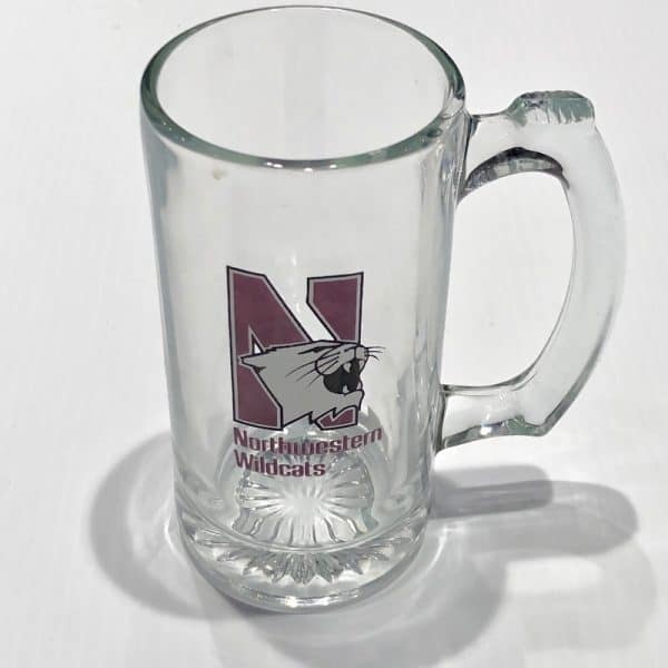 Northwestern University Wildcats 12 oz. Beer Mug with Multi Color N-Cat Design