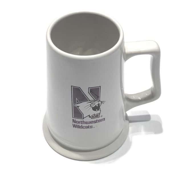 Northwestern Wildcats 26 oz. White Ceramic Stein with Multi Color N-Cat Design