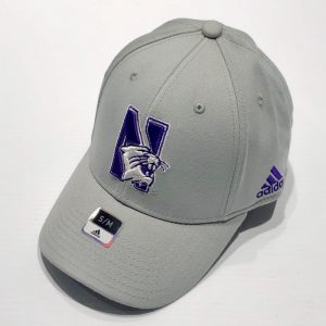 Northwestern University Wildcats Adidas Grey Constructed Flexfit Hat with N-Cat Design