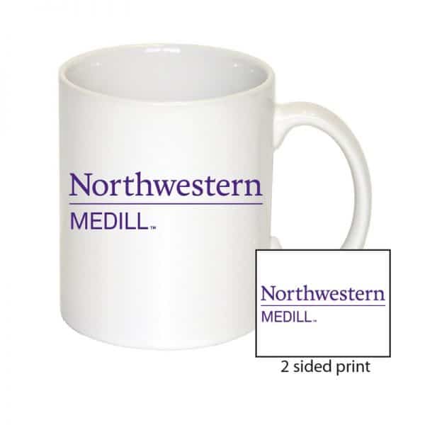Northwestern University Wildcats 11 oz. White Ceramic Coffee Mug with Medill Design